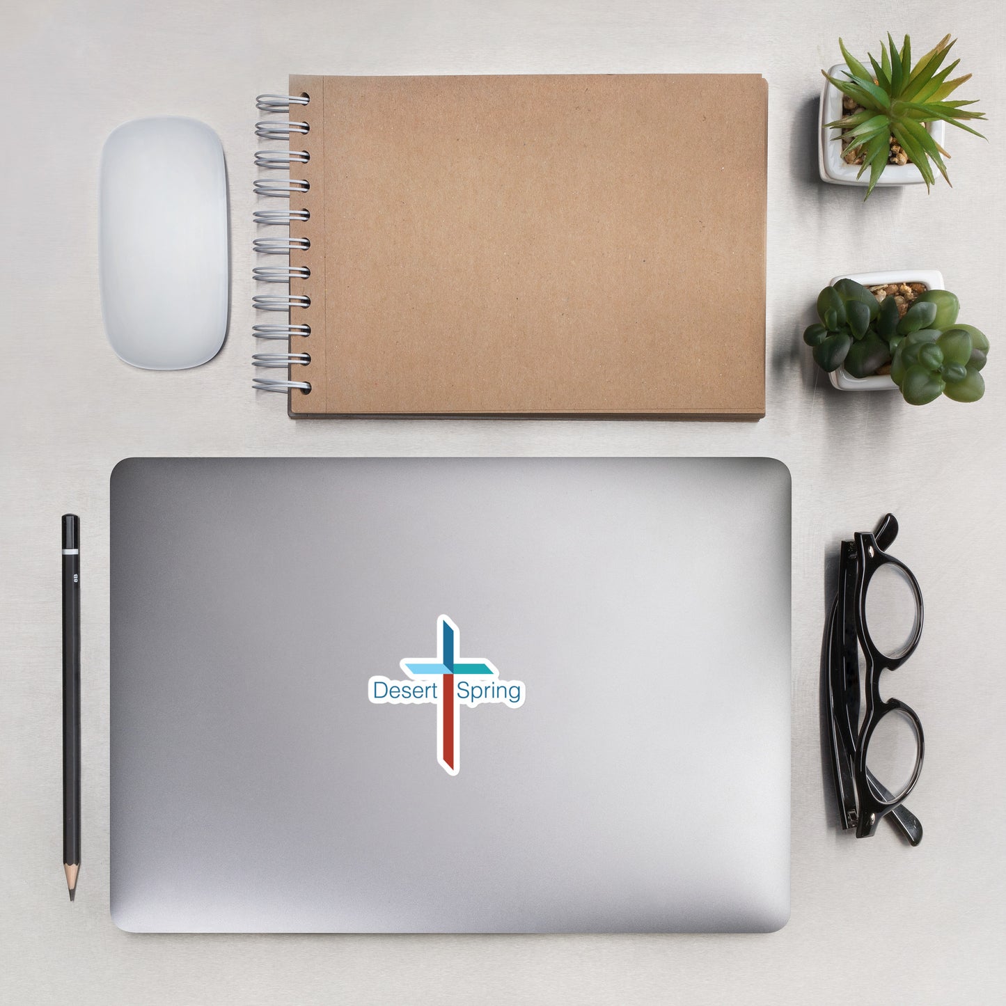 Desert Spring Cross Bubble-free stickers