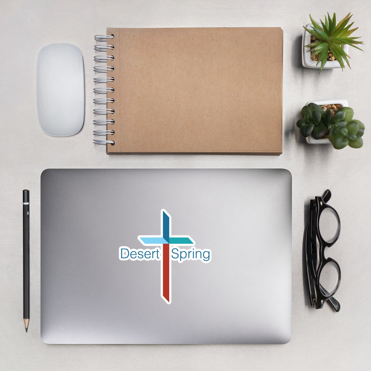 Desert Spring Cross Bubble-free stickers